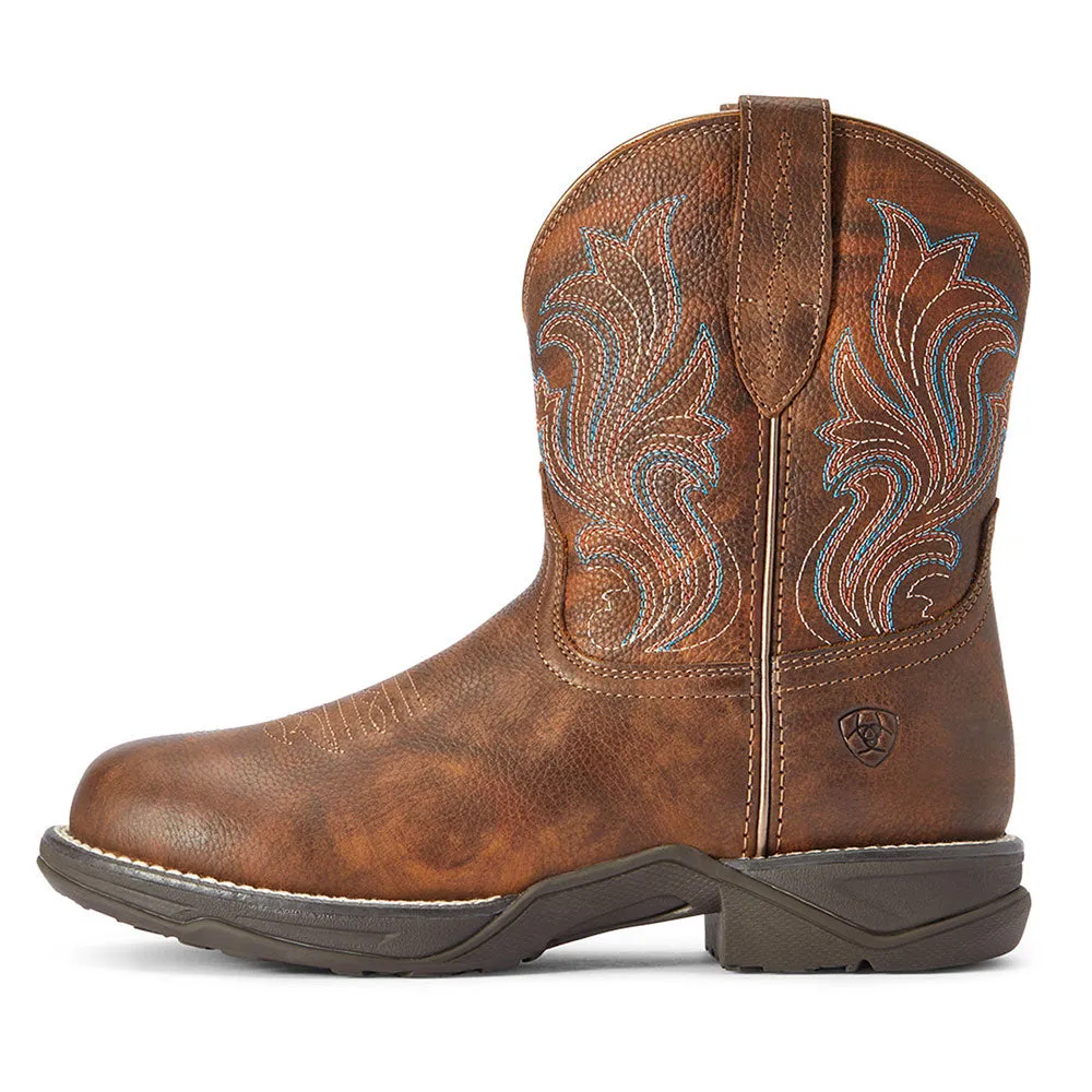 10042422 Ariat Women's Anthem Round Toe Shortie Western Boot - Copper Kettle