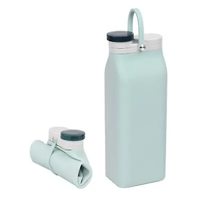 19.4*7.2*5.3cm grey 600ml silicone foldable water bottle, large capacity portable travel cup, leak-proof sports bottle AZ15955