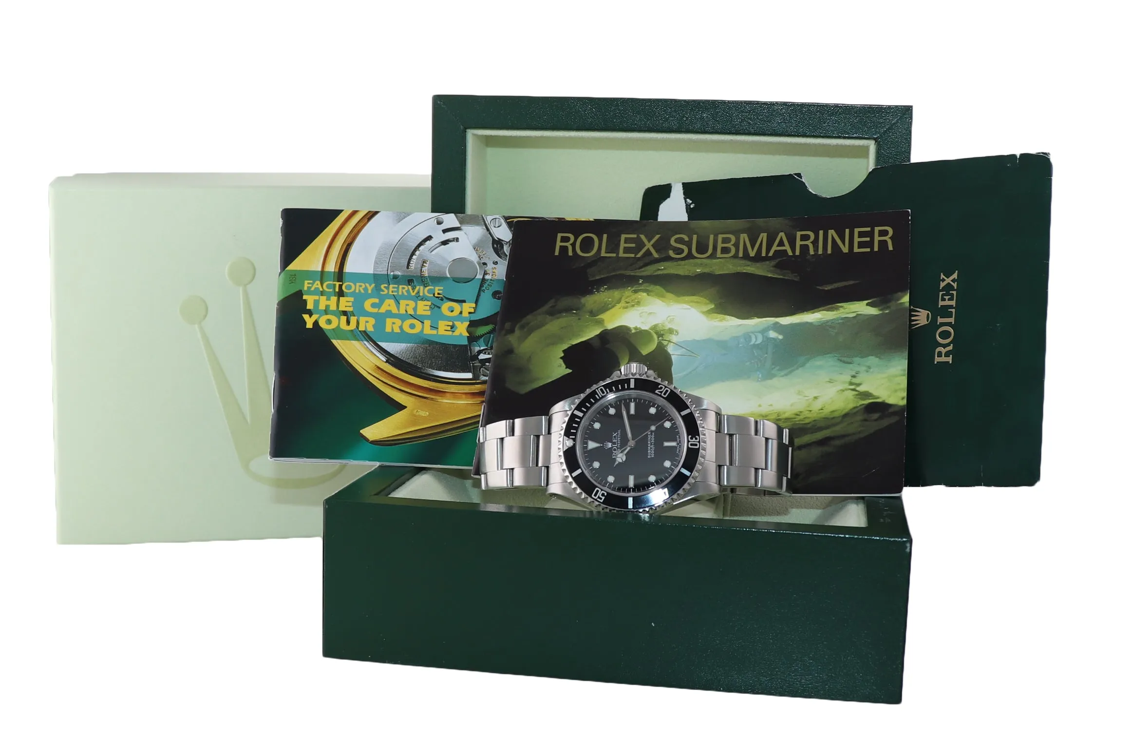 2002 Rolex Submariner No-Date 14060m Steel Black Dial Dive 40mm Watch Box