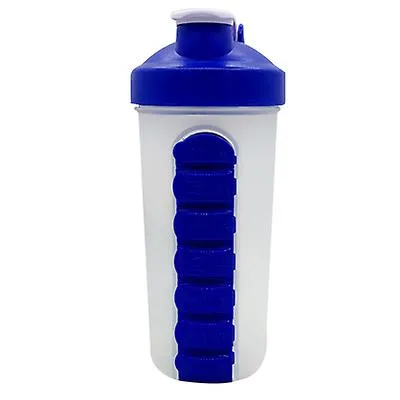 23 * 8.5 * 7.5cm black Outdoor Portable Pill Cup Shaking Cup 700ML Sports Water Cup with Stainless Steel Ball AZ11474