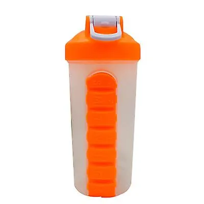 23 * 8.5 * 7.5cm green Outdoor Portable Pill Cup Shaking Cup 700ML Sports Water Cup with Stainless Steel Ball AZ11476