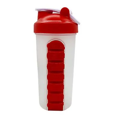 23 * 8.5 * 7.5cm green Outdoor Portable Pill Cup Shaking Cup 700ML Sports Water Cup with Stainless Steel Ball AZ11476