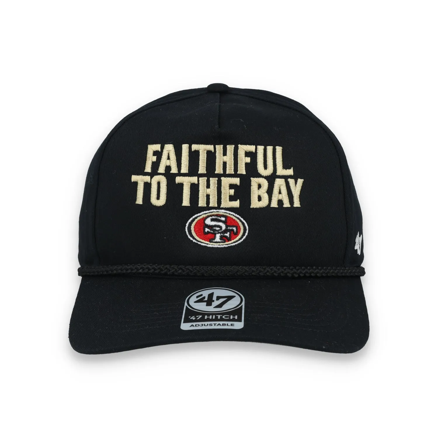 '47 Brand San Francisco 49ers Rope Hitch Adjustable Hat-Black