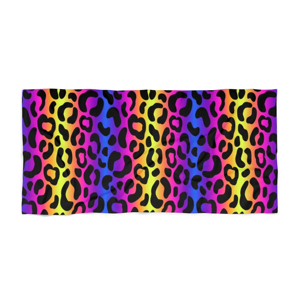 80s Leopard Beach Towel