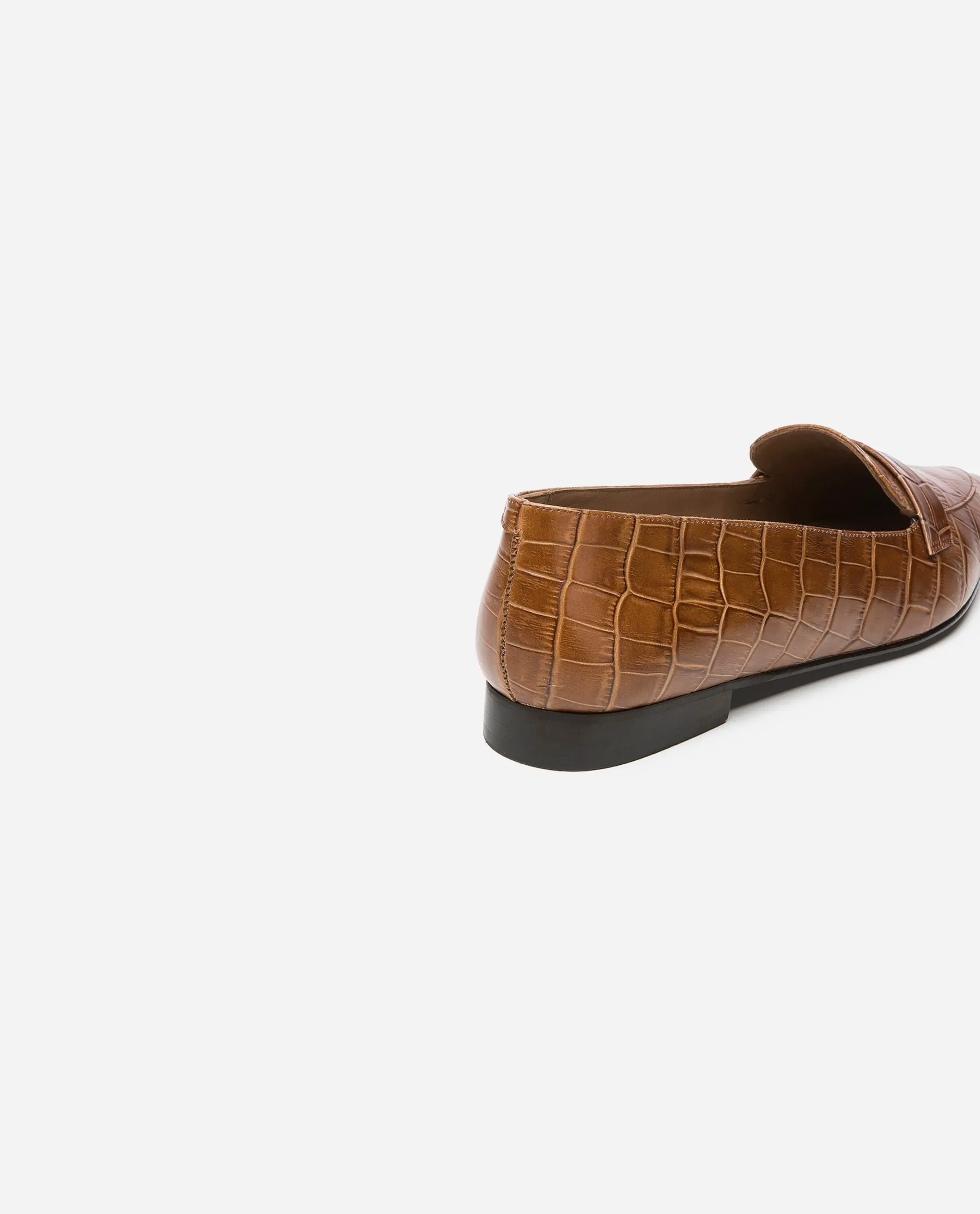 Alexandra Croco Cognac Flats