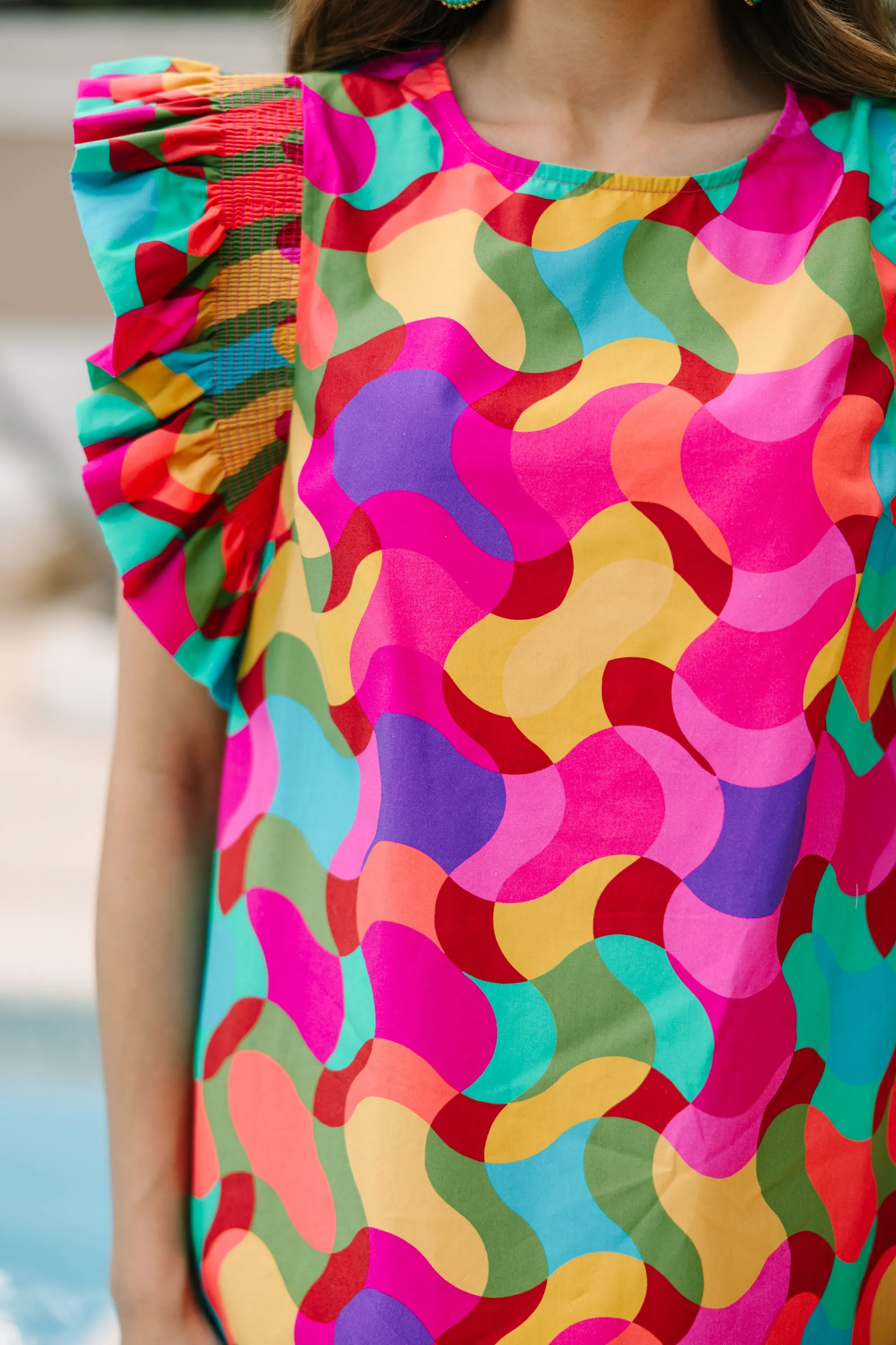 All About The Drama Multi Colored Abstract Dress