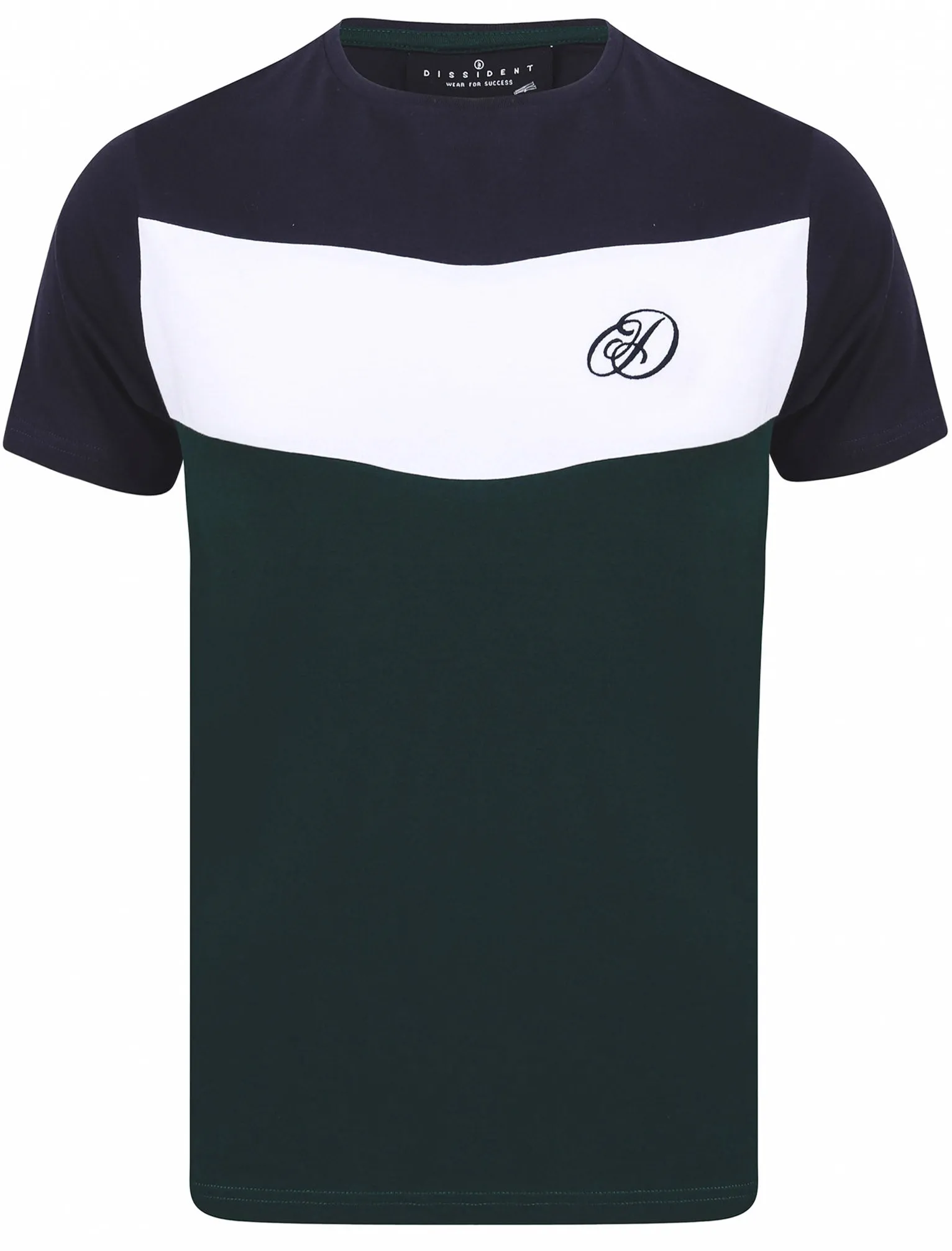 Baller Colour Block Cotton Jersey T-Shirt in Navy - Dissident