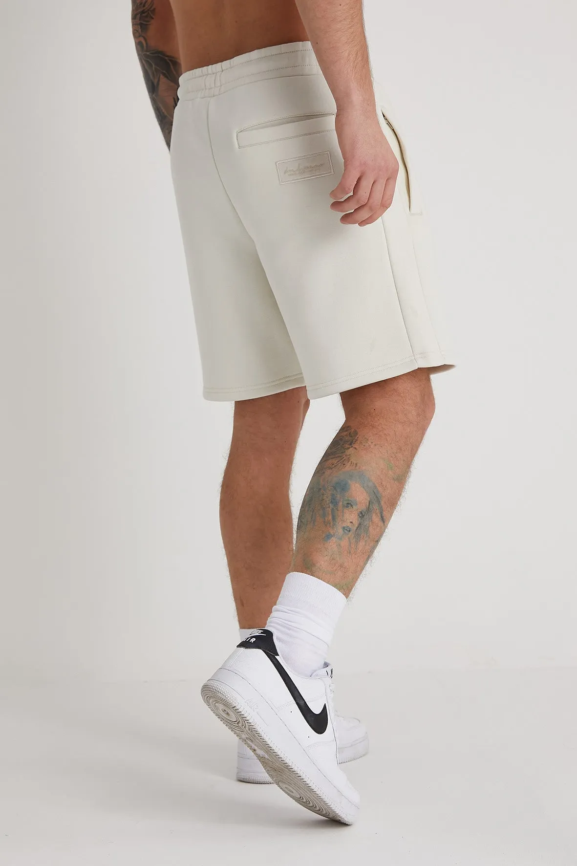 Banks premium brushback fleece shorts in Dove