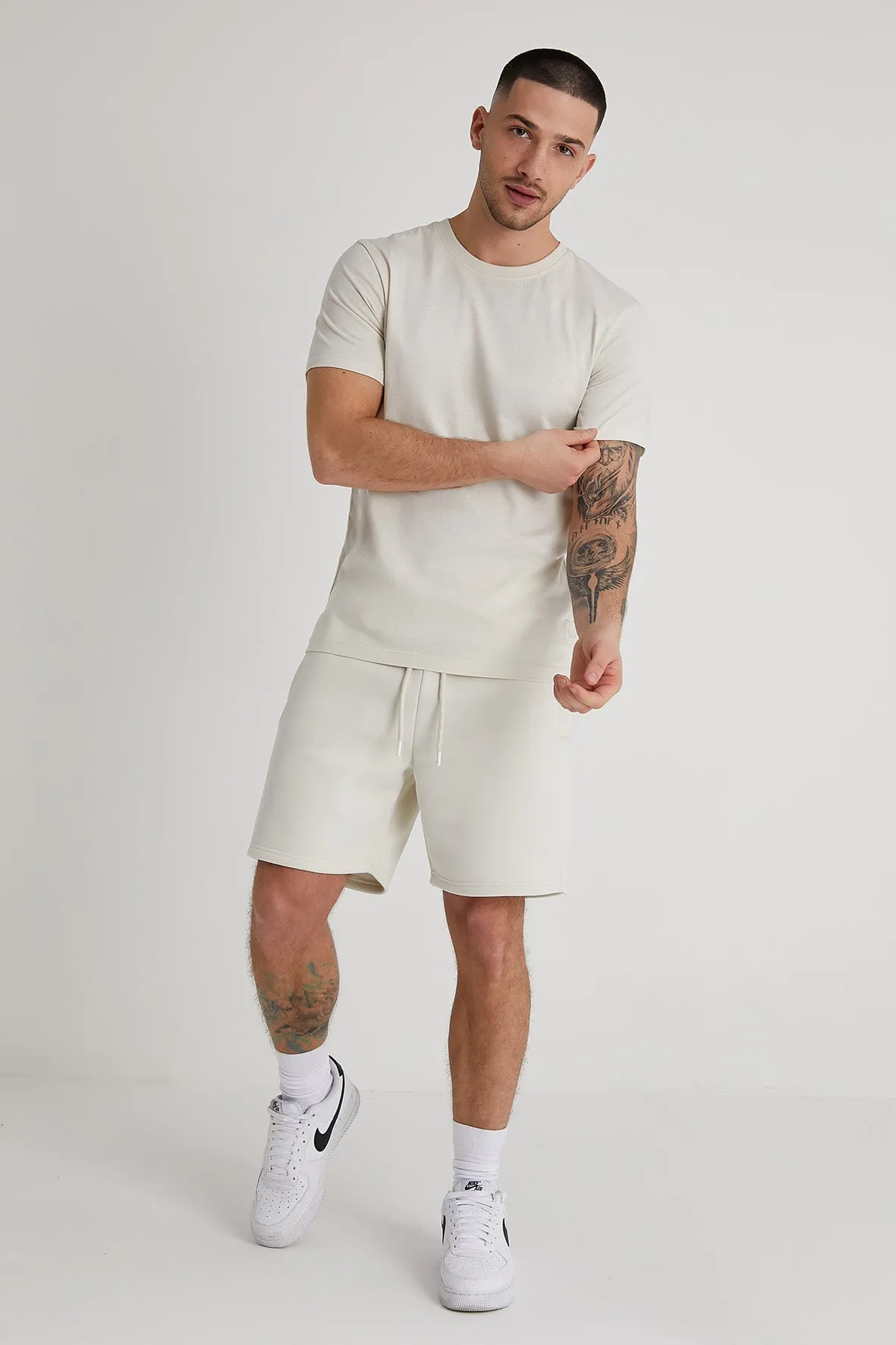 Banks premium brushback fleece shorts in Dove