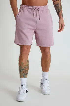 Banks premium brushback fleece shorts in Mauve haze