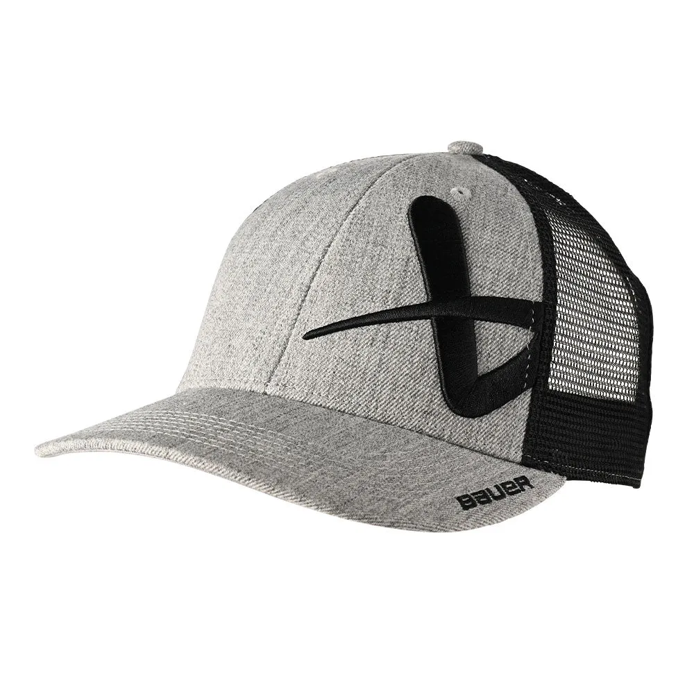 BAUER CORE GREY SNABACK HAT