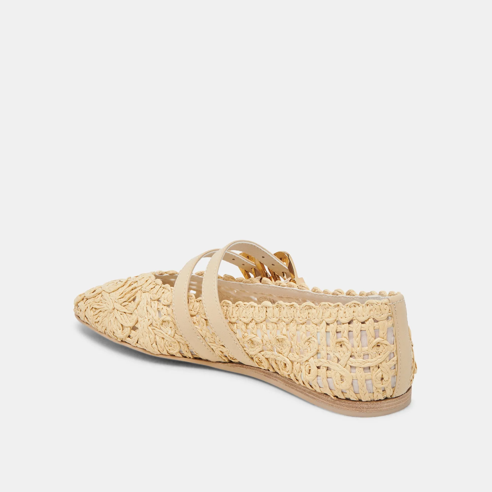 BAYLEE SUNFLOWER BALLET FLATS LT NATURAL MACRAME