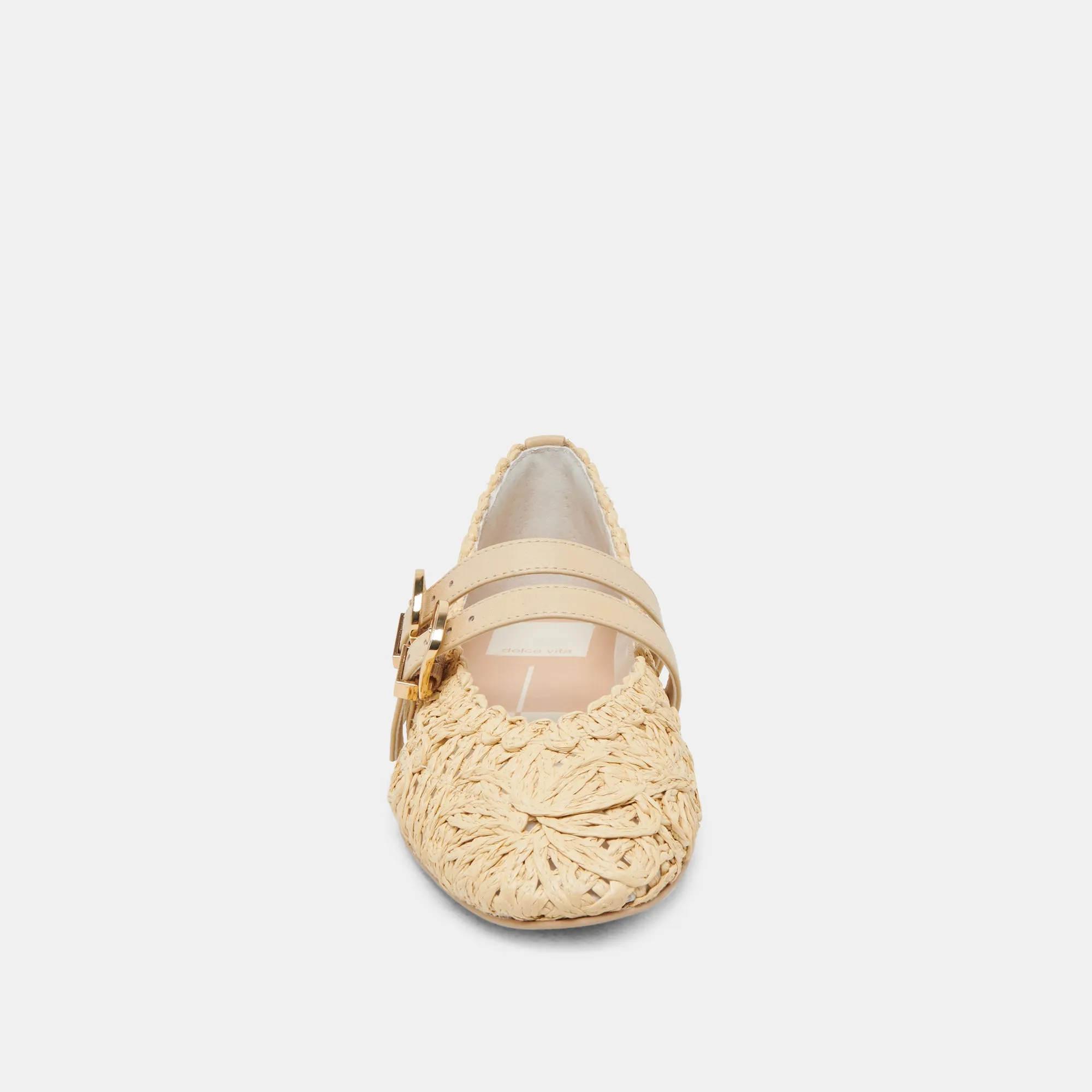 BAYLEE SUNFLOWER BALLET FLATS LT NATURAL MACRAME