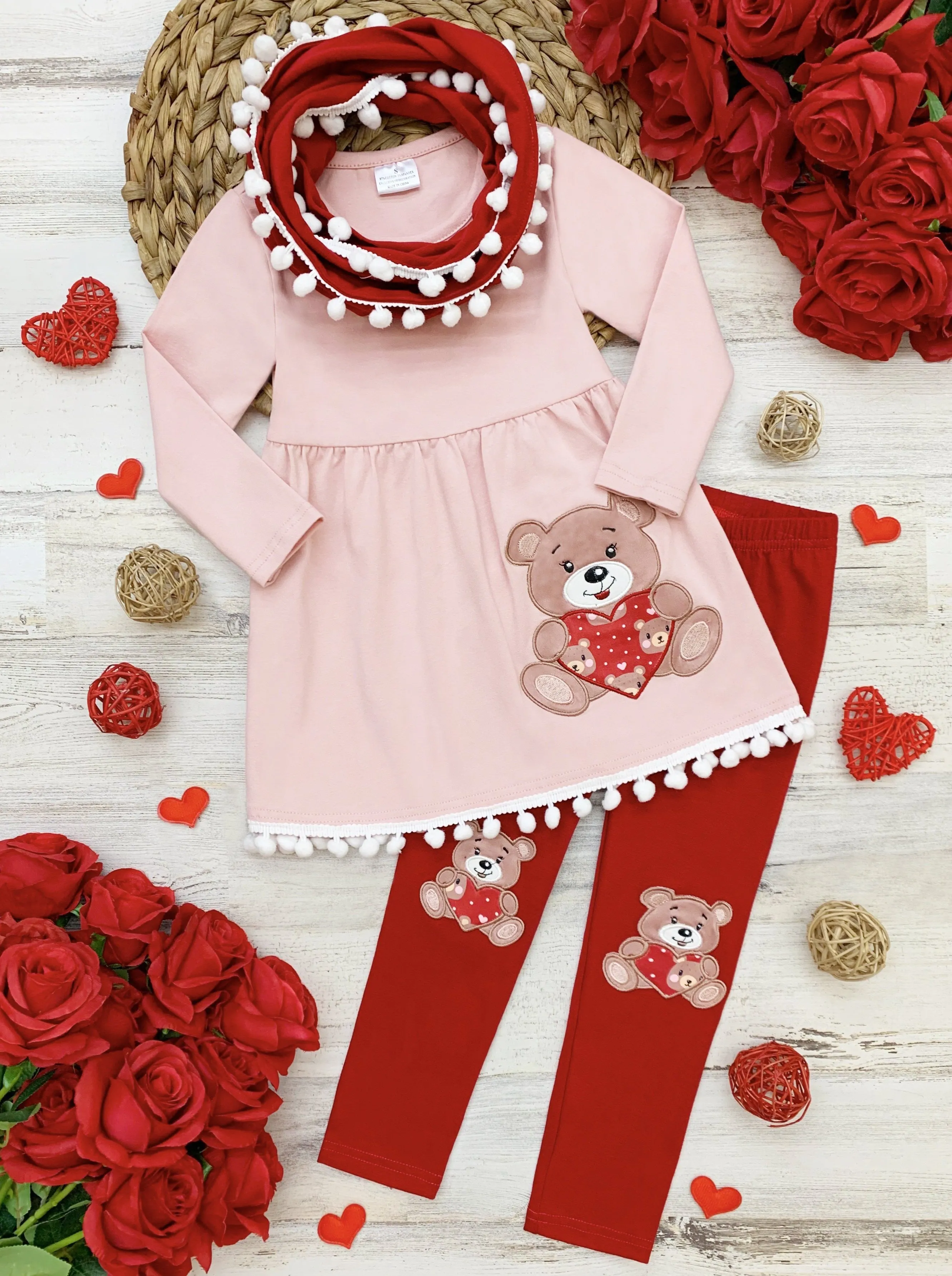 Beary Sweet Tunic, Scarf and Legging Set