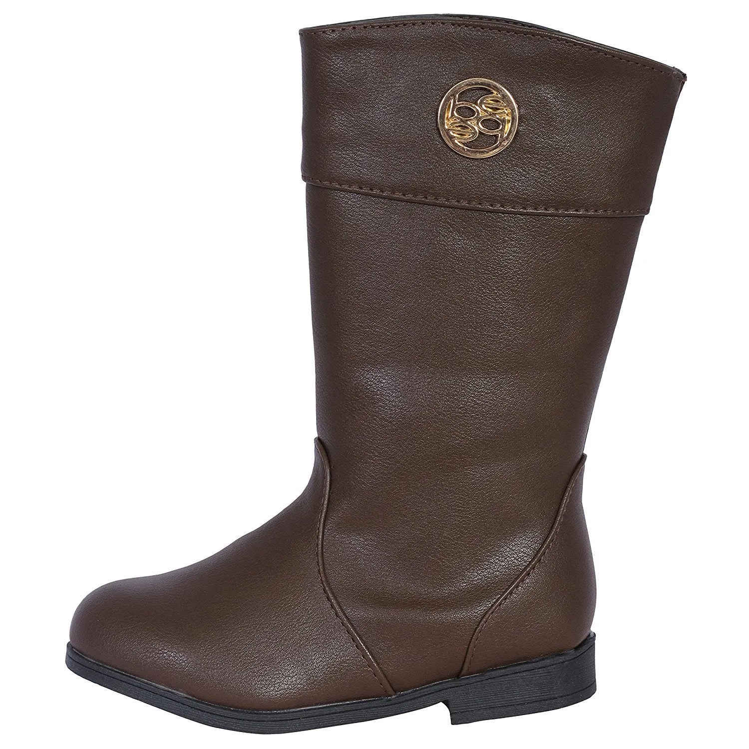 bebe Girls Riding Boots with Medallion 11 Brown/Gold