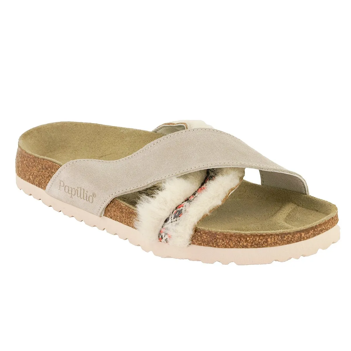 Birkenstock Papillio Daytona Suede Leather/Fur Sandals Cozy Off White 42 N