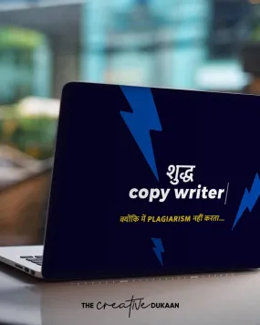 Blue Laptop Skin With Shuddh Copy Writer Text