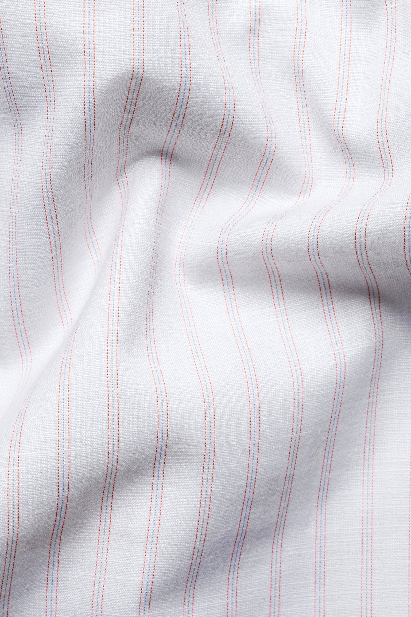 Bright White and Alizarin Crimson Red Stripes Premium Cotton Short