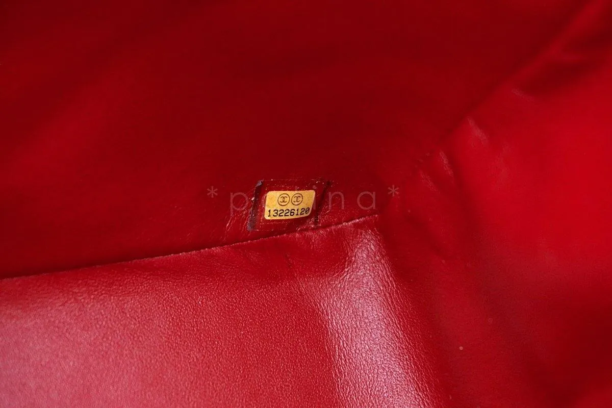 Chanel 10C Red Caviar Jumbo 2.55 Classic Flap Bag SHW