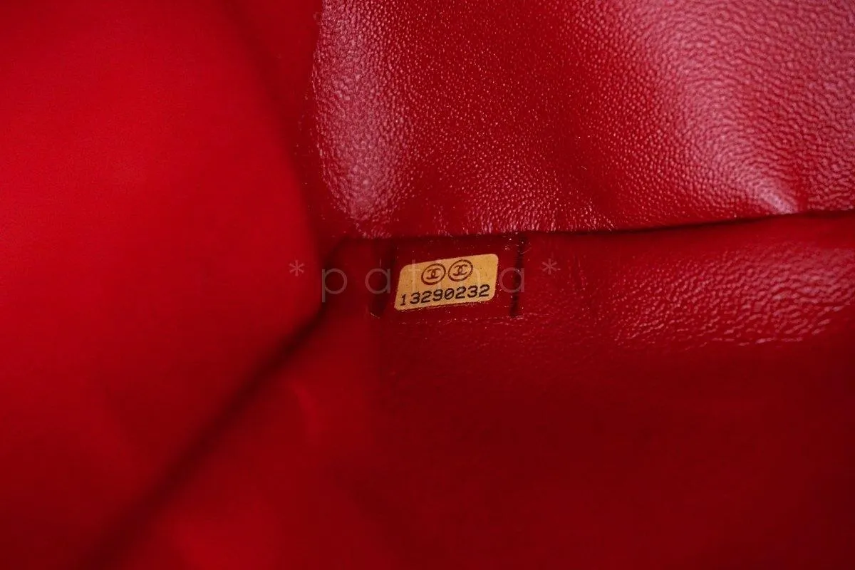 Chanel 10C Red Caviar Maxi Quilted Classic 2.55 Jumbo XL Flap Bag