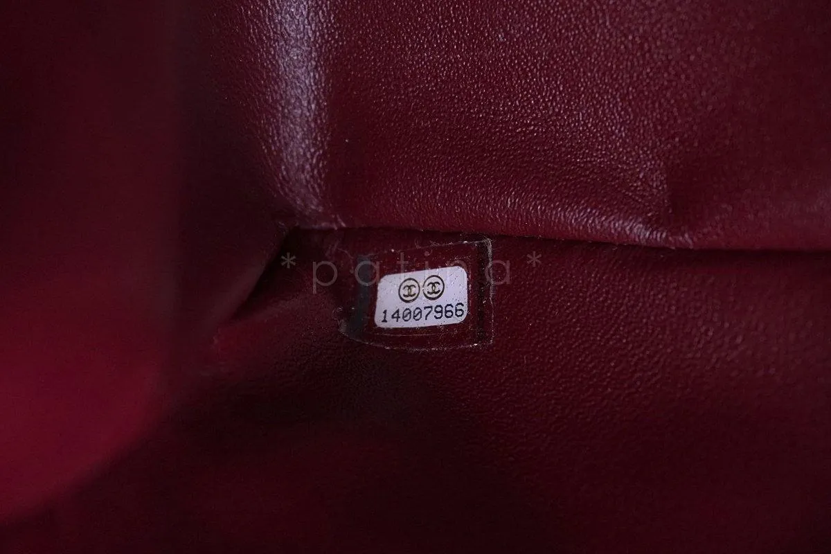 Chanel Berry Red Caviar Maxi Quilted Classic 2.55 Jumbo XL Flap Bag