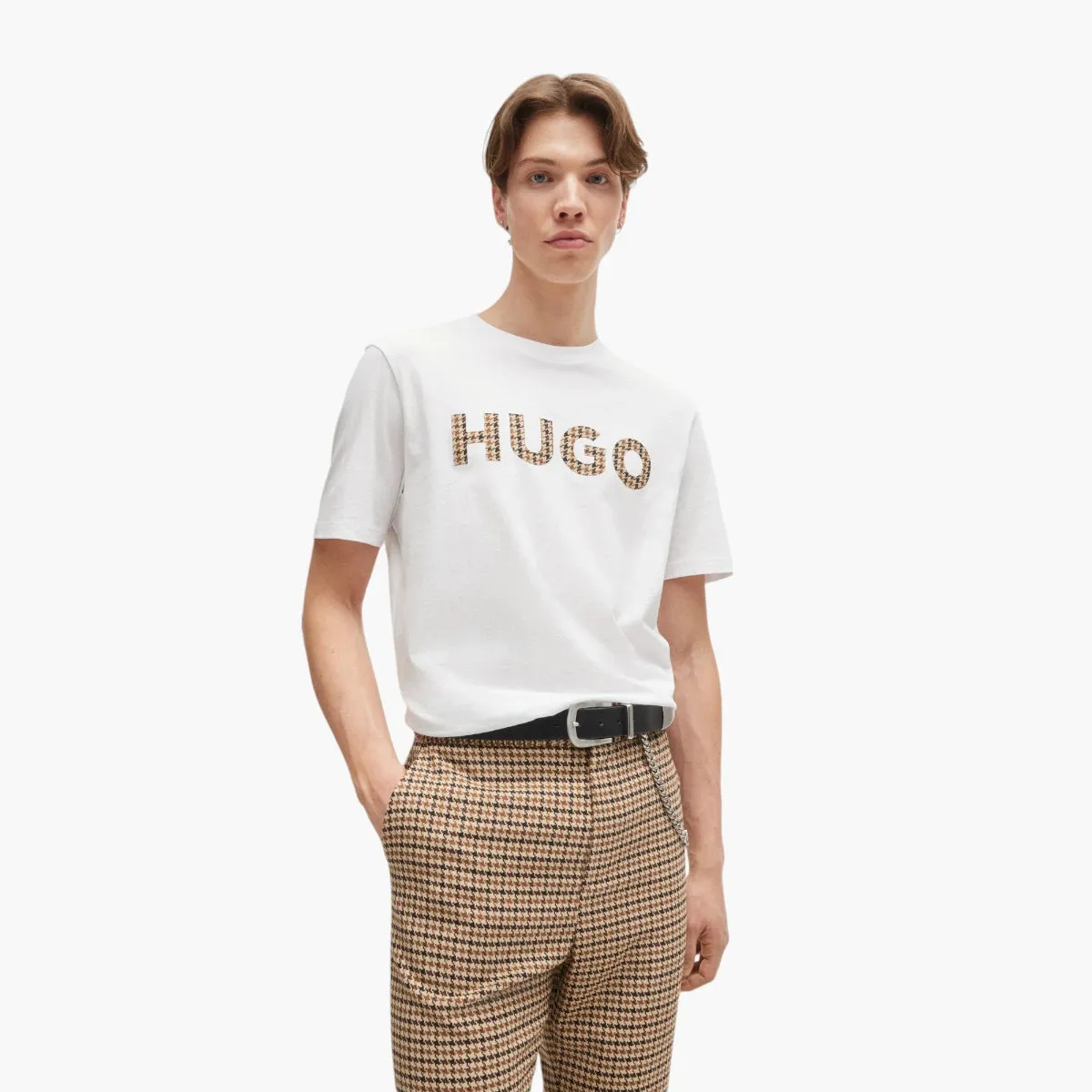 Cotton-Jersey Regular-Fit T-Shirt With Houndstooth Logo