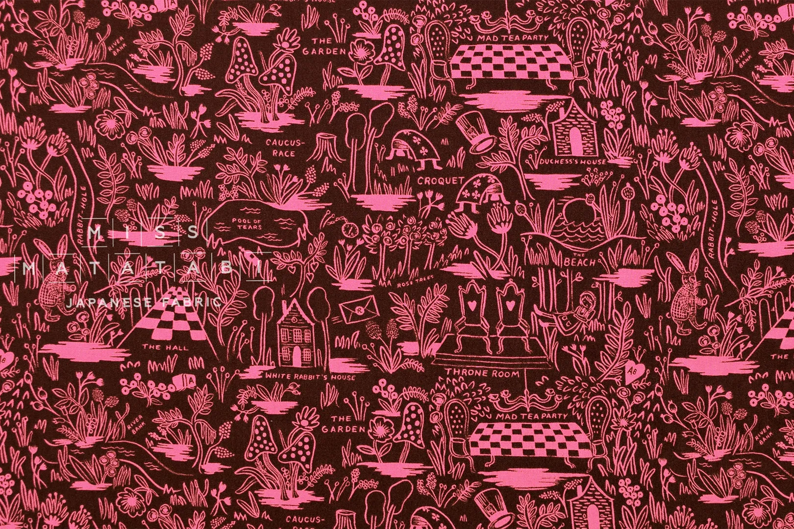 Cotton   Steel Wonderland rayon - magic forest - ruby