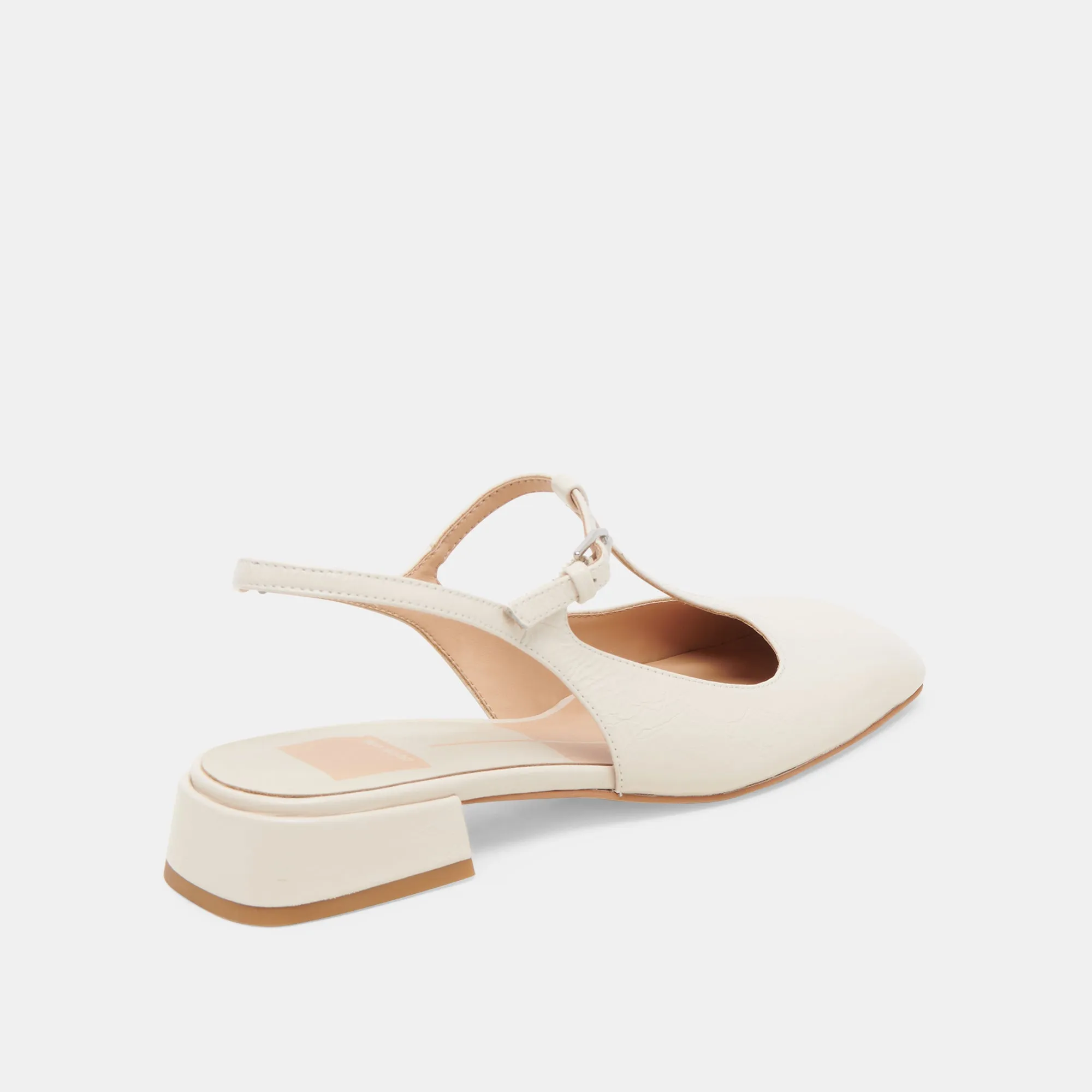 DEIDRA FLATS CREAM LEATHER