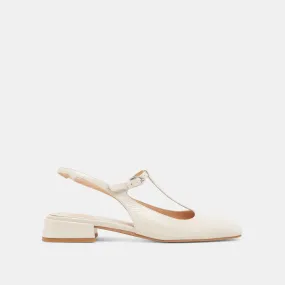 DEIDRA FLATS CREAM LEATHER