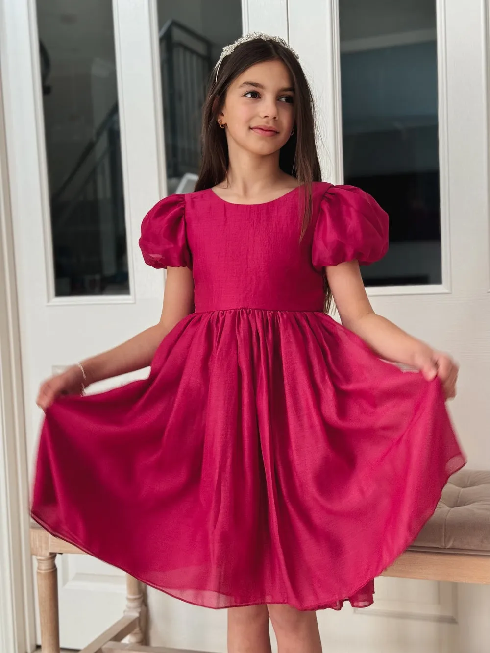 Delia Girls Fuchsia Dress