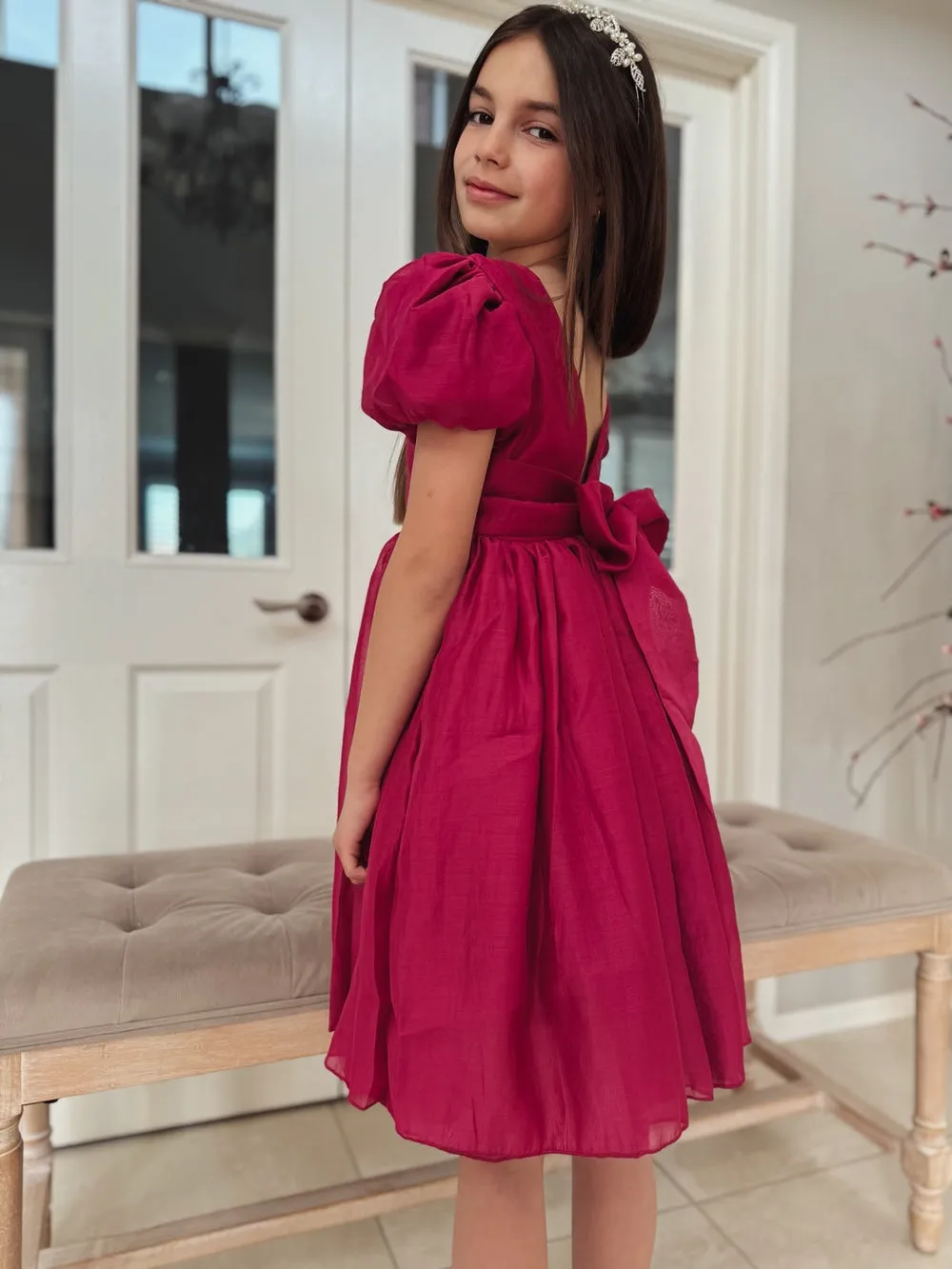 Delia Girls Fuchsia Dress