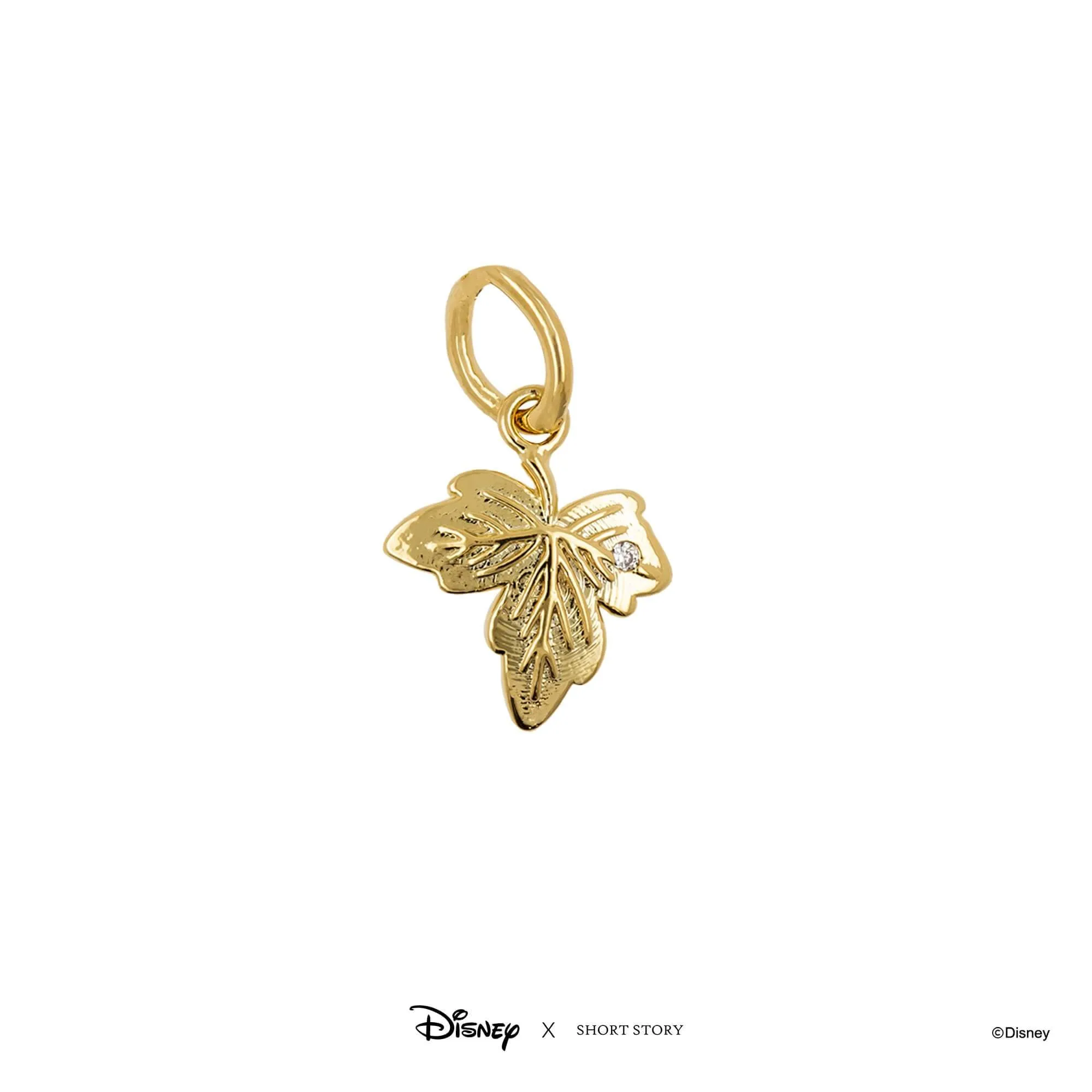 Disney Necklace Charm Diamante Maple Leaf