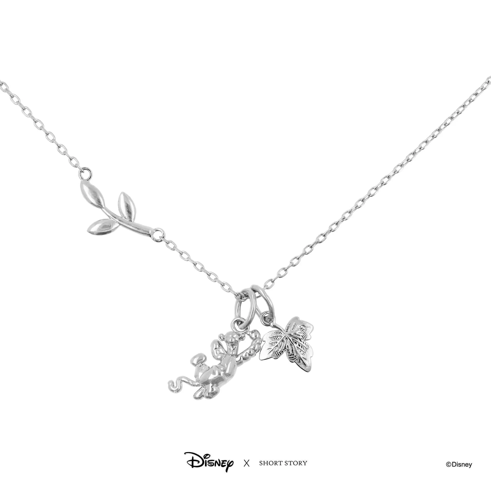 Disney Necklace Charm Diamante Maple Leaf