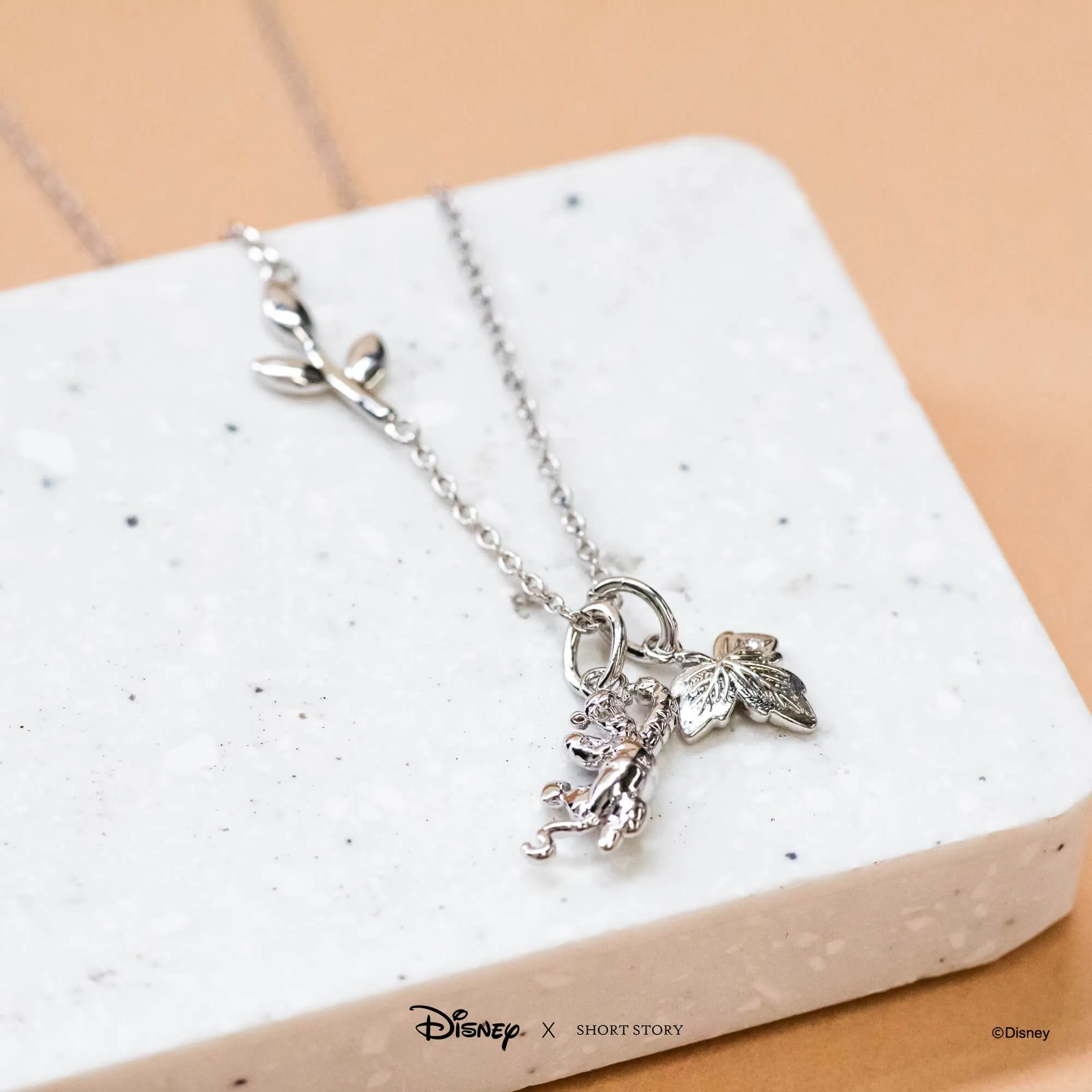 Disney Necklace Charm Diamante Maple Leaf