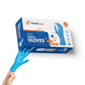 HandCare Blue Nitrile Gloves - Exam Grade, Powder Free (8 Mil), 100 Cases (Bulk)