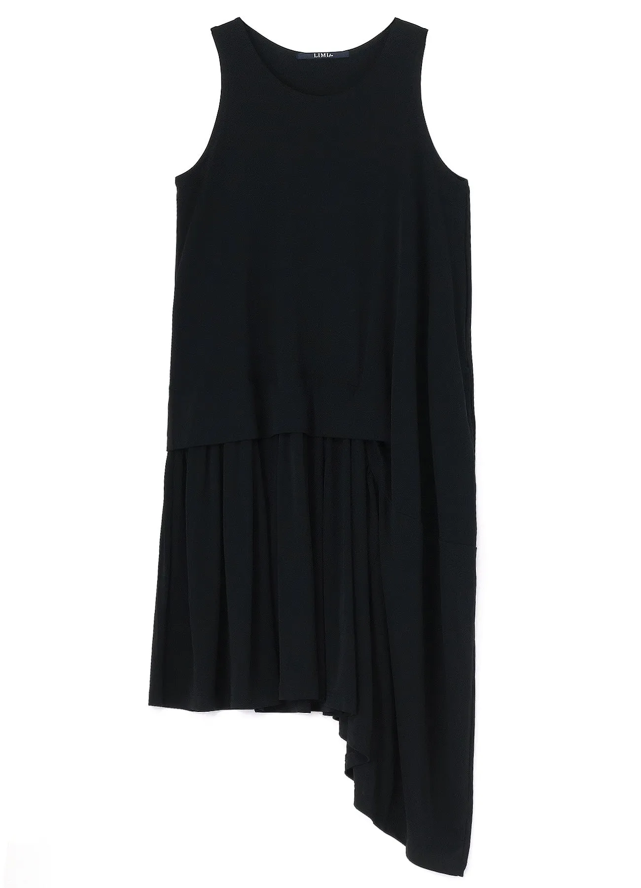 HIGH TWIST SMOOTH RAYON ASYMMETRIC DRESS