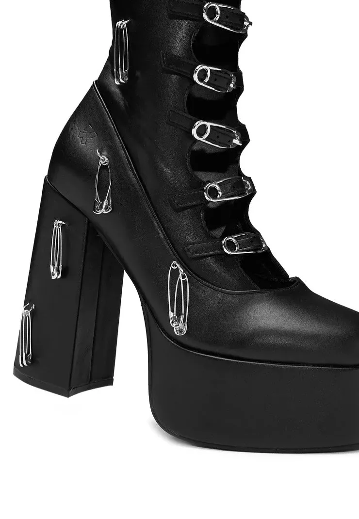 Koi Footwear - Renegade Safety Pin Long Black - Girl Shoes