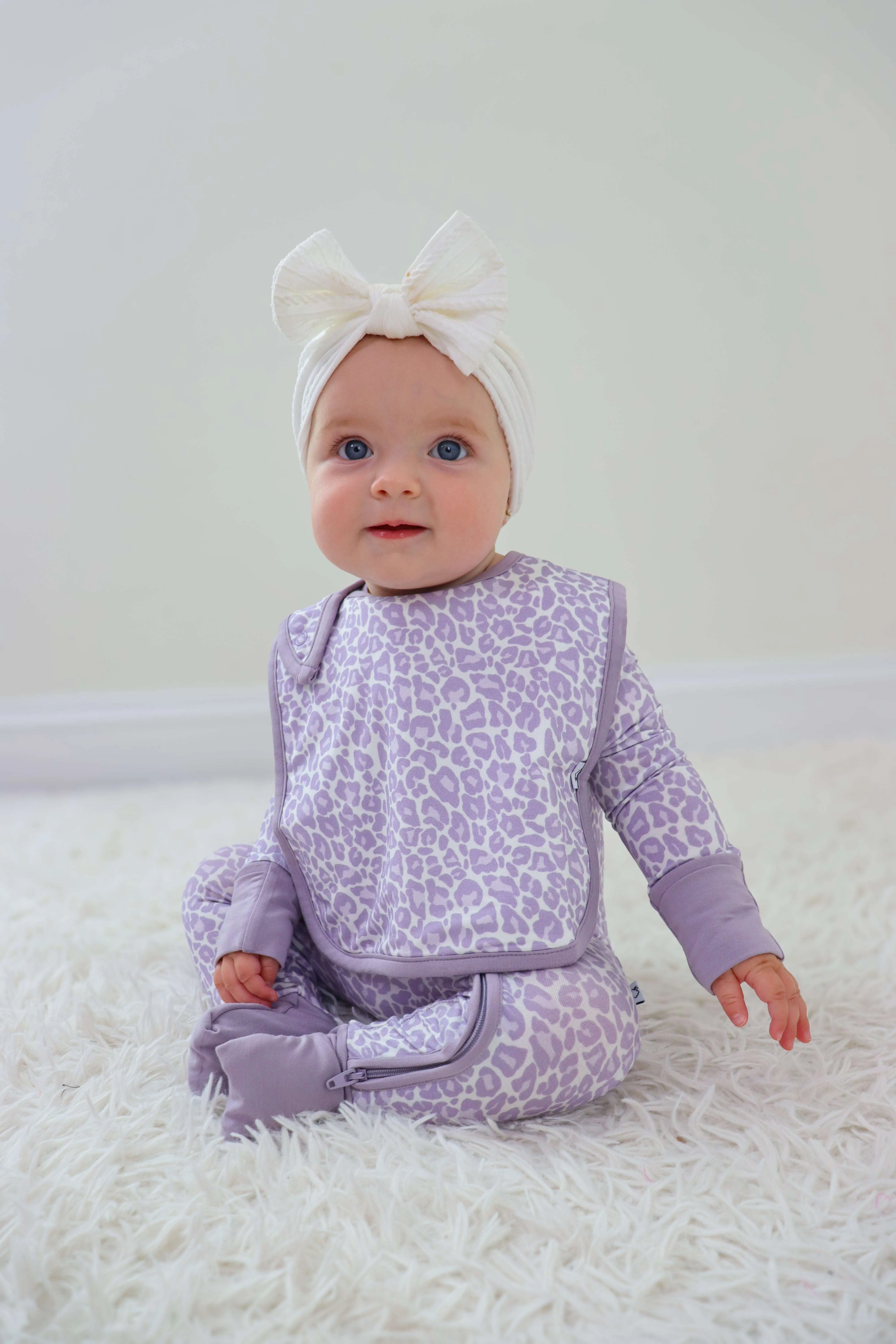 Lavender Leopard Dream Baby Bib