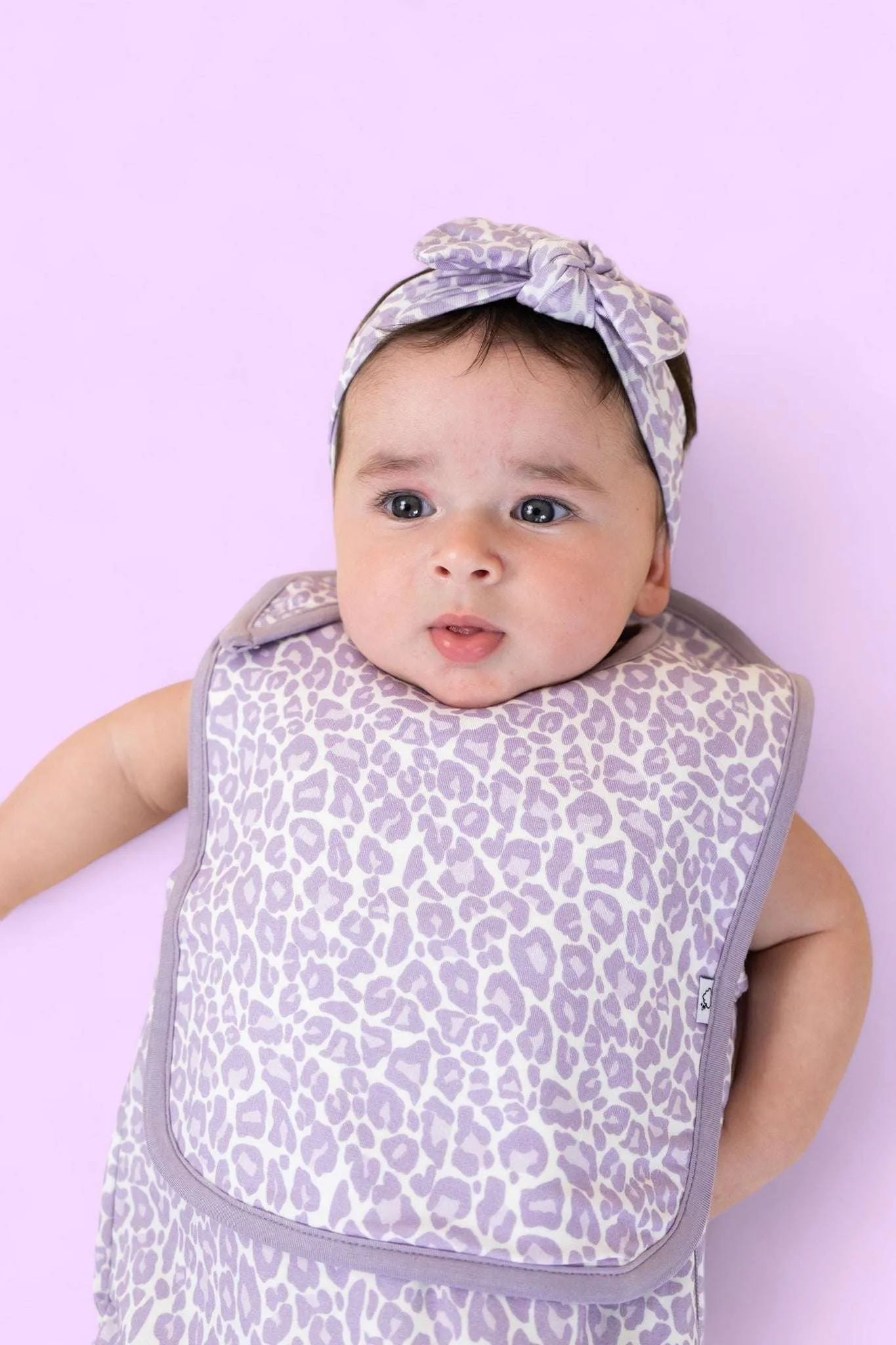 Lavender Leopard Dream Baby Bib