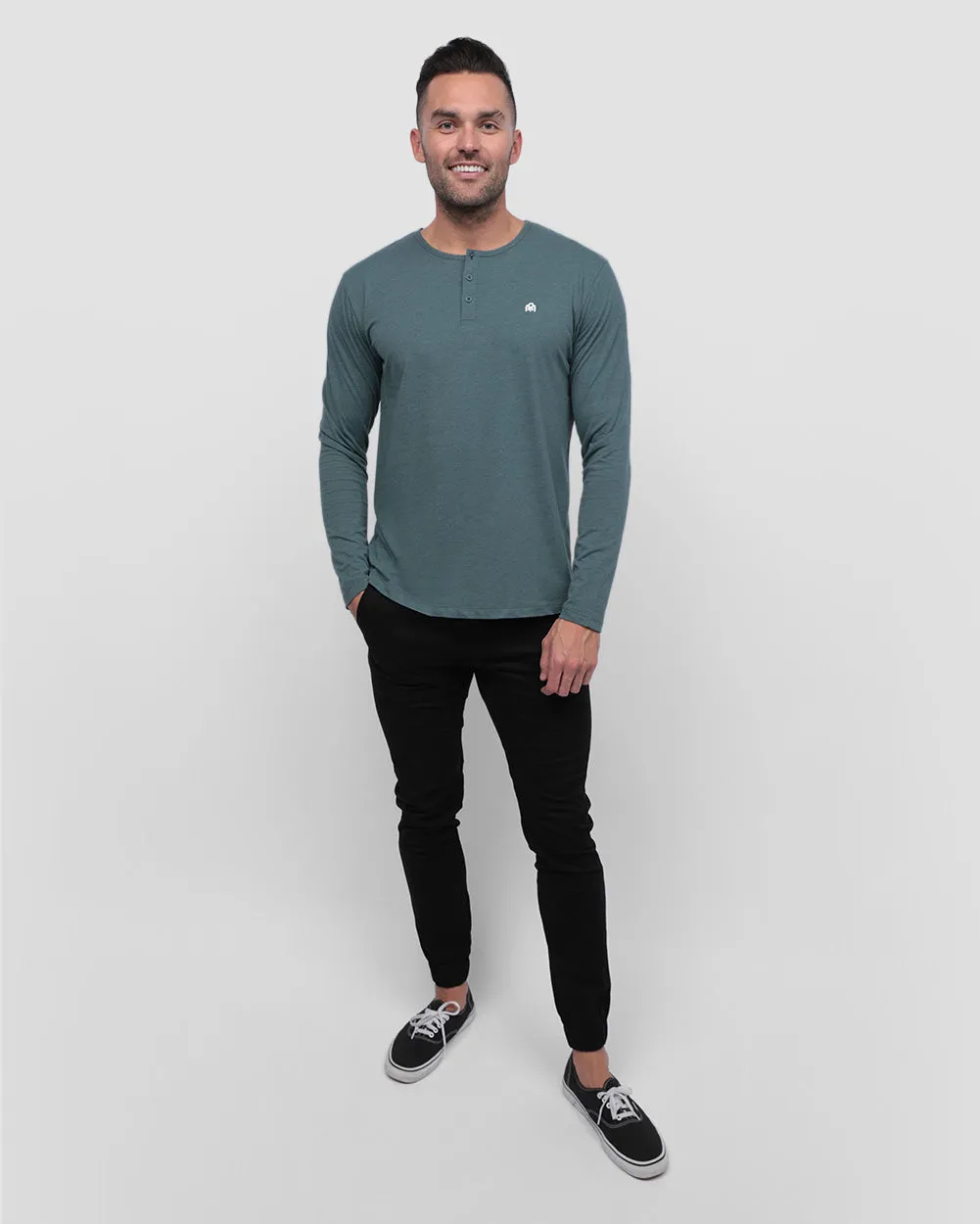 Long Sleeve Henley Tee - Branded