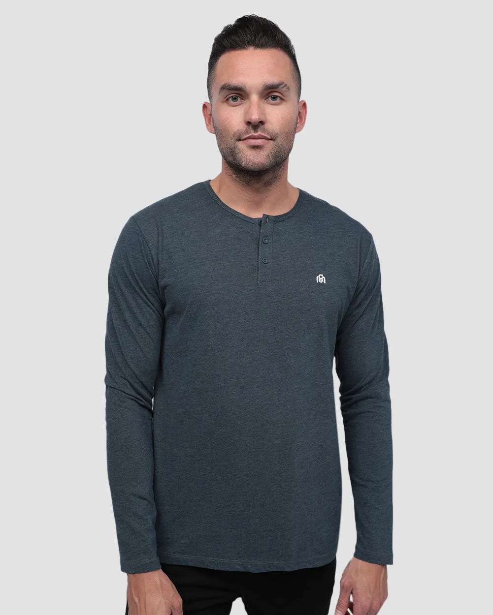 Long Sleeve Henley Tee - Branded