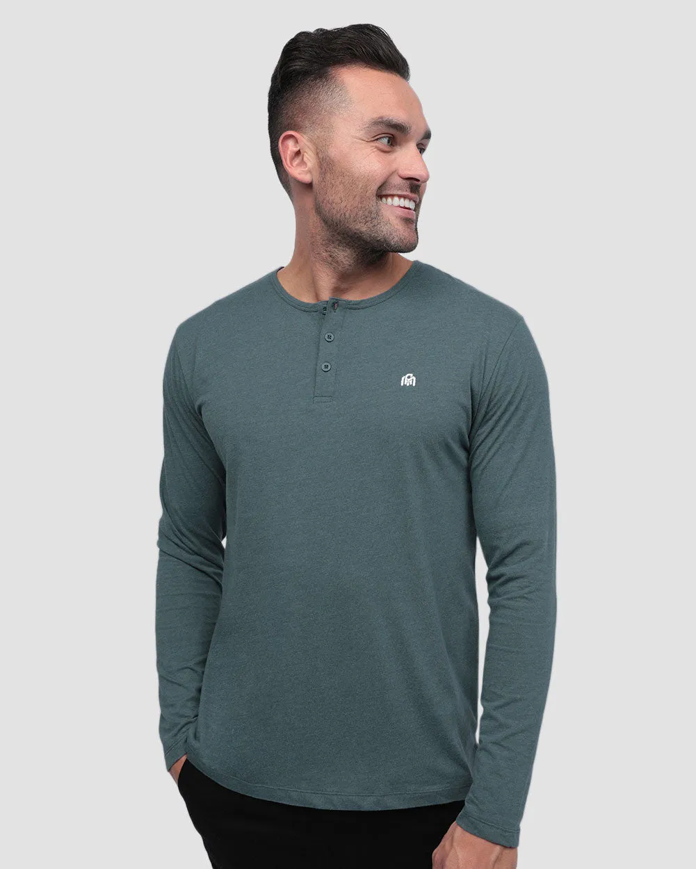 Long Sleeve Henley Tee - Branded