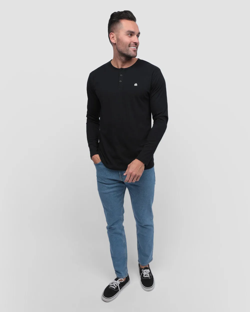 Long Sleeve Henley Tee - Branded