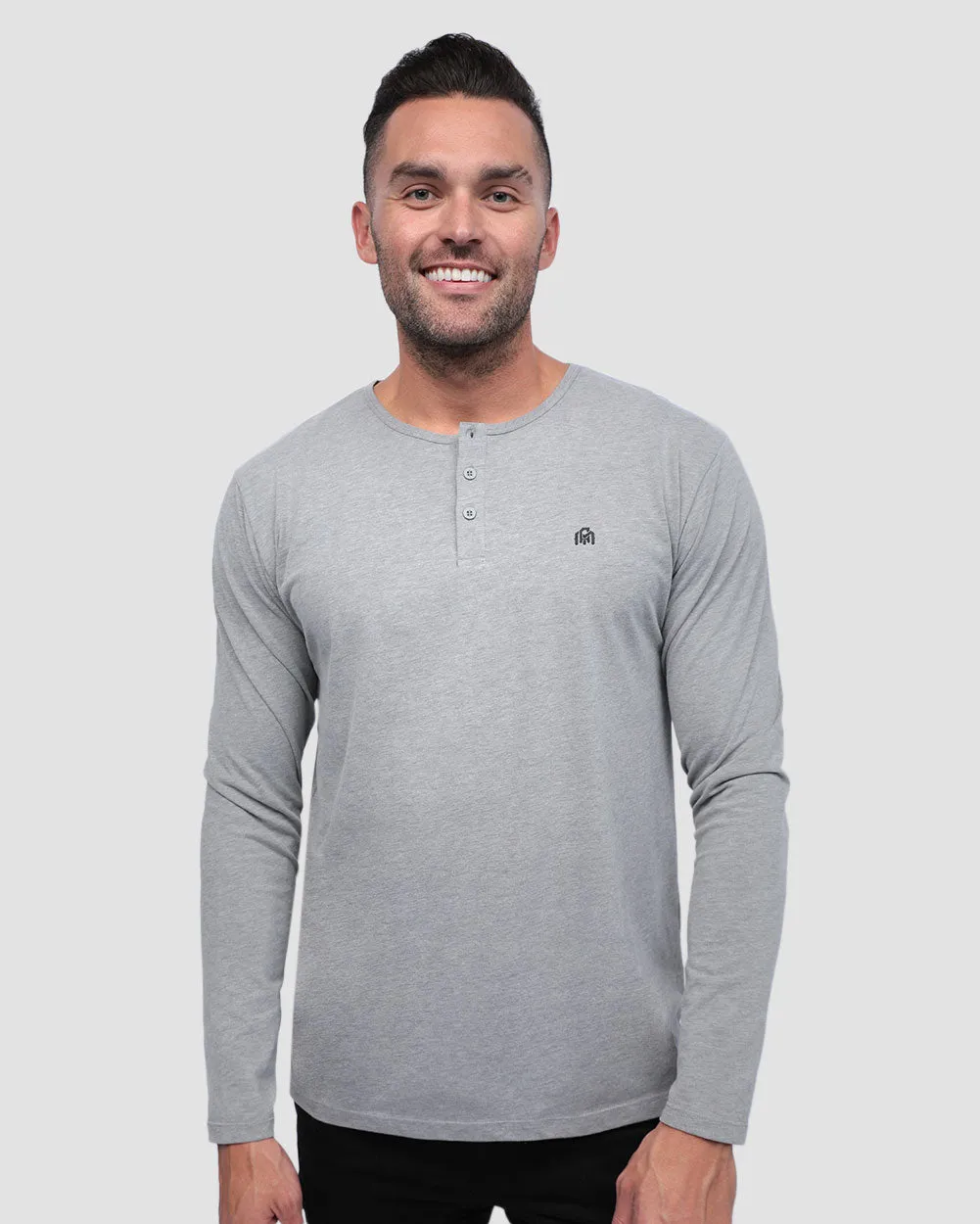 Long Sleeve Henley Tee - Branded