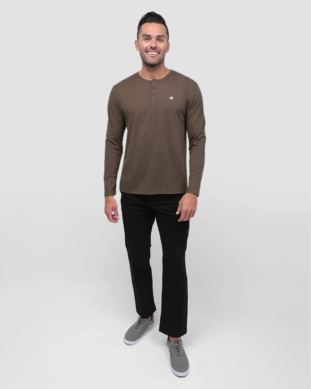 Long Sleeve Henley Tee - Branded