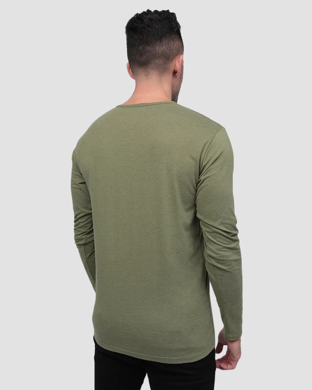 Long Sleeve Henley Tee - Branded