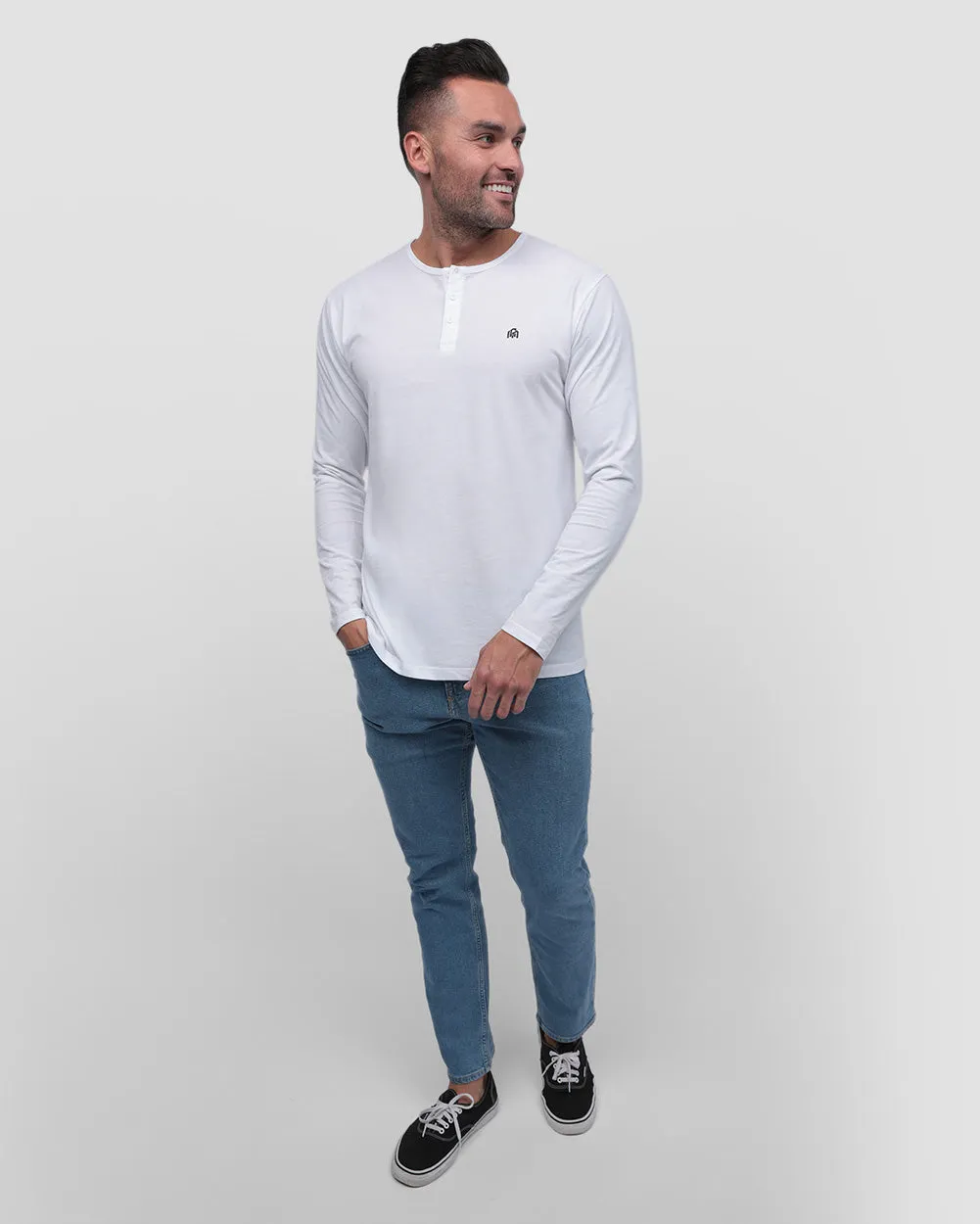 Long Sleeve Henley Tee - Branded