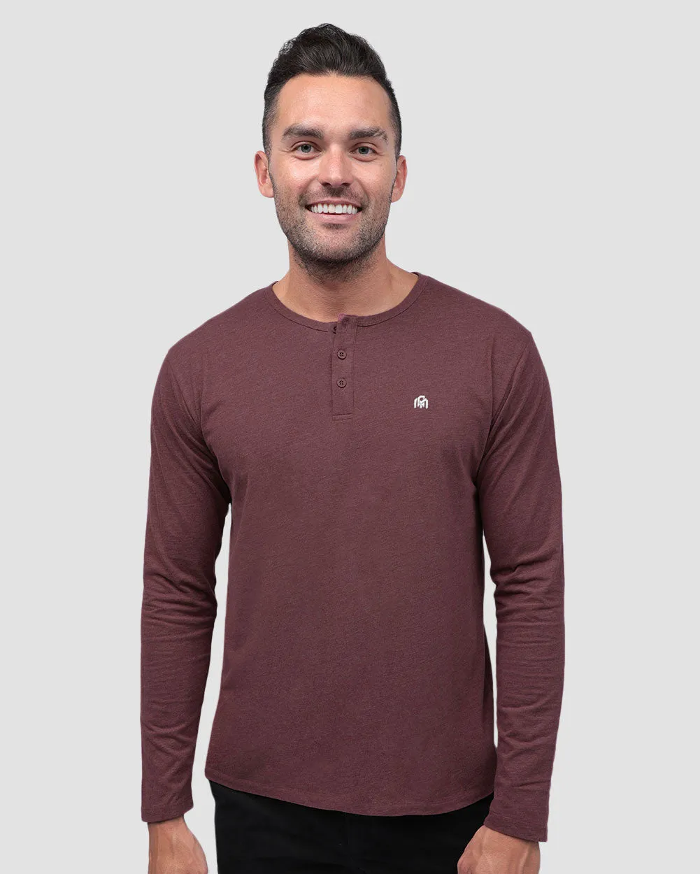 Long Sleeve Henley Tee - Branded