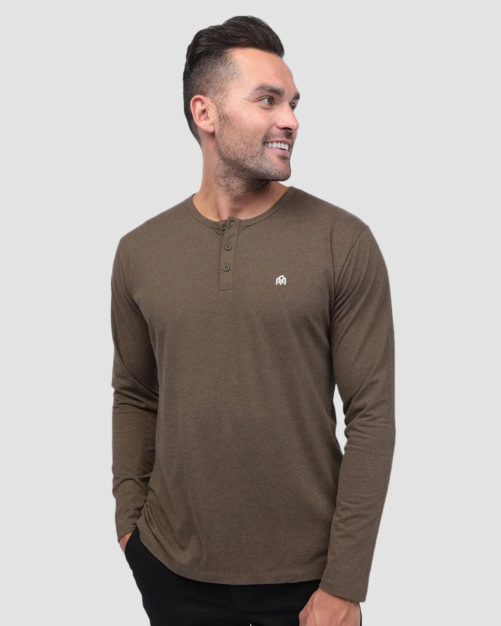 Long Sleeve Henley Tee - Branded