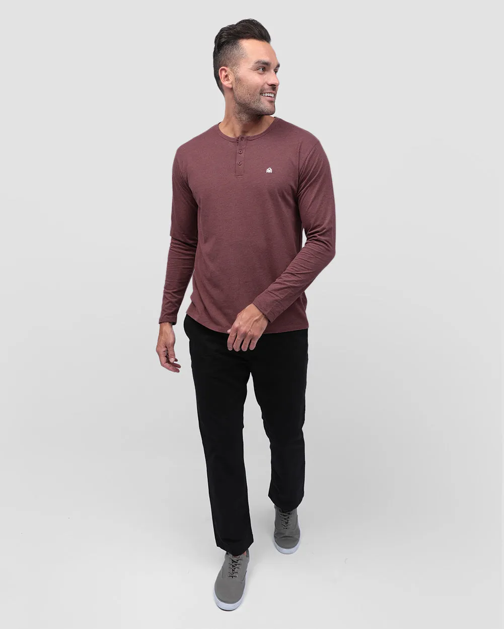 Long Sleeve Henley Tee - Branded